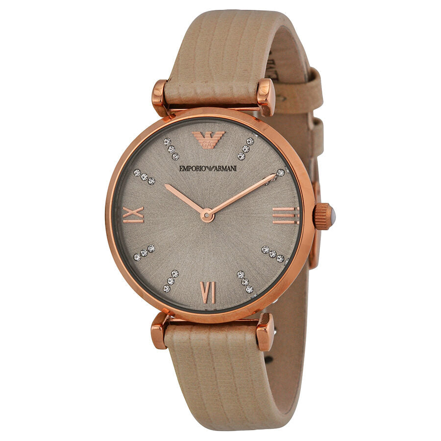 Emporio Armani Retro Warm Grey Dial Ladies Watch AR1681 - BigDaddy Watches