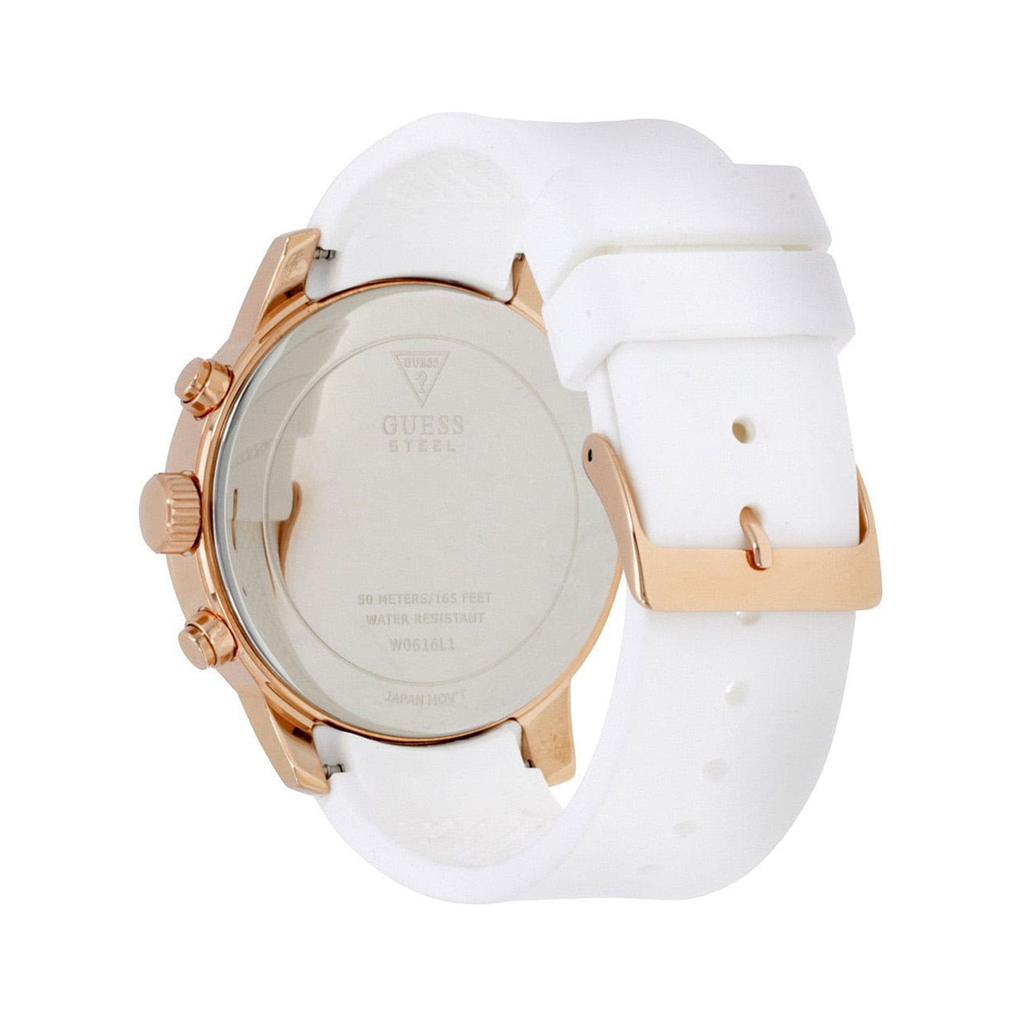 Guess Sport White Silicone Strap Rose Gold Women's Watch W0616L1 - Dawson Watches #3