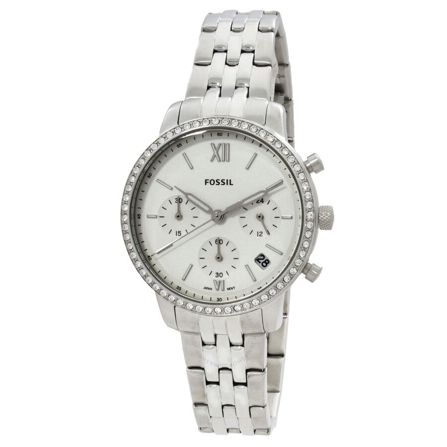 Fossil Neutra Chronograph Crystal Silver-tone Dial Ladies Watch ES5217 - Dawson Watches