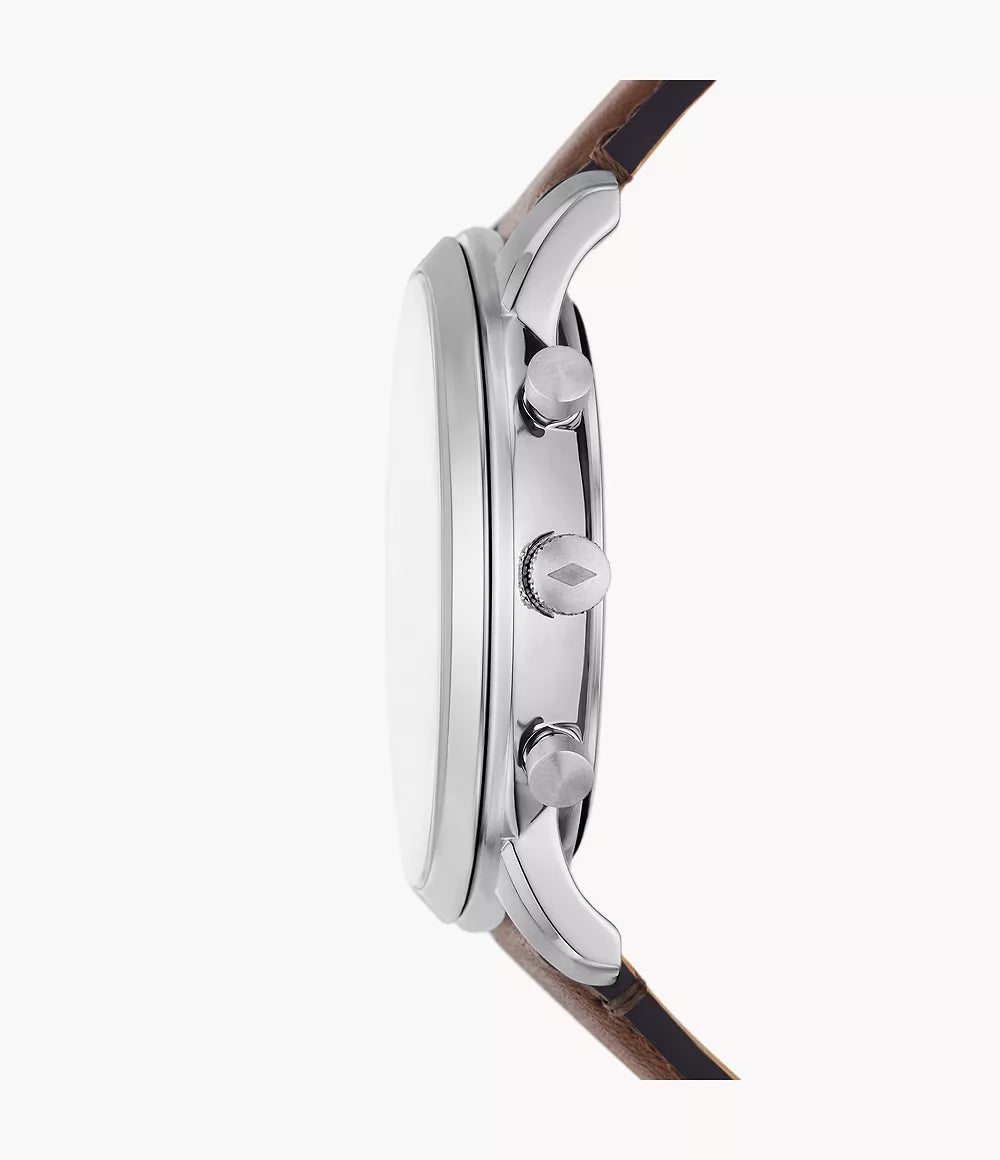 Fossil Neutra chronograph watch side profile showing case thickness