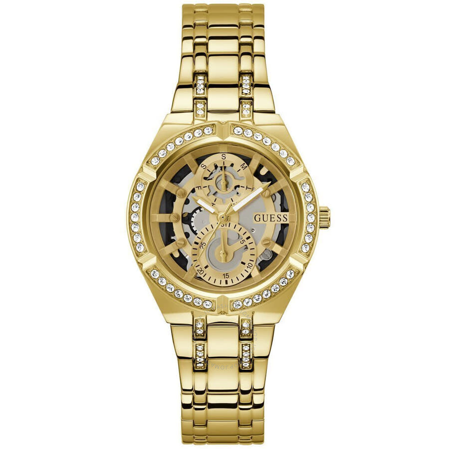 Guess Allara Quartz Gold Dial Ladies Watch GW0604L2 - Dawson Watches