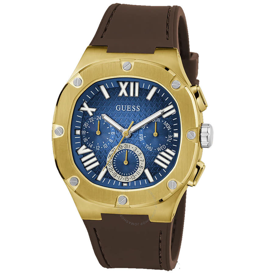 Guess Brown Gold Tone Multi-Function Blue Dial Men's Watch GW0571G5 - Dawson Watches