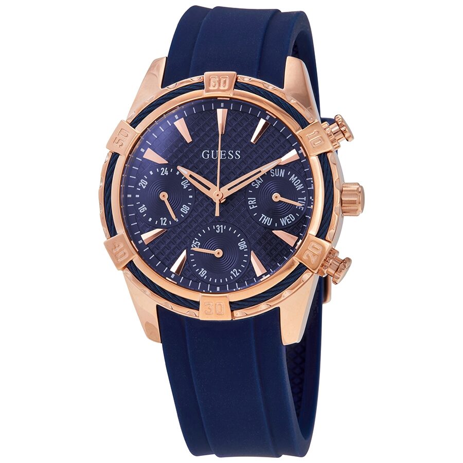 Guess Catalina Quartz Blue Dial Blue Silicone Ladies Watch W0562L3 - BigDaddy Watches