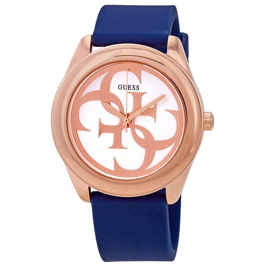 Guess G-Twist Silver Dial Blue Silicone Ladies Watch W0911L6 - BigDaddy Watches