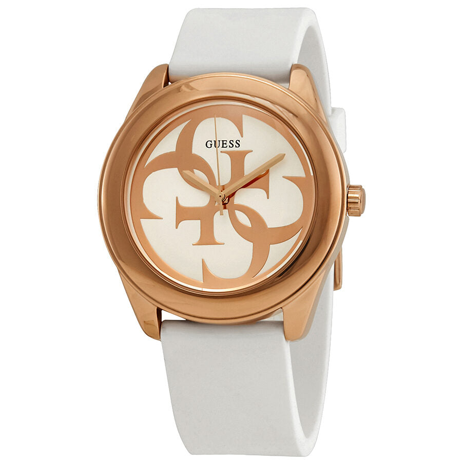 Guess G-Twist Silver Dial White Silicone Ladies Watch W0911L5 - BigDaddy Watches