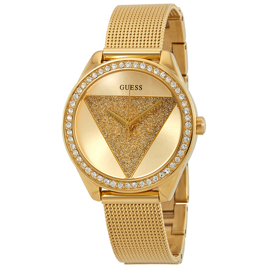 Guess Glitz Crystal Gold Dial Ladies Watch W1142L2 - BigDaddy Watches