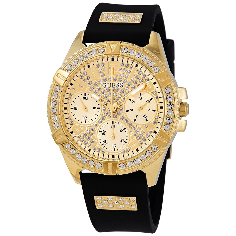 Guess Lady Frontier Quartz Crystal Gold Dial Ladies Watch W1160L1 - BigDaddy Watches