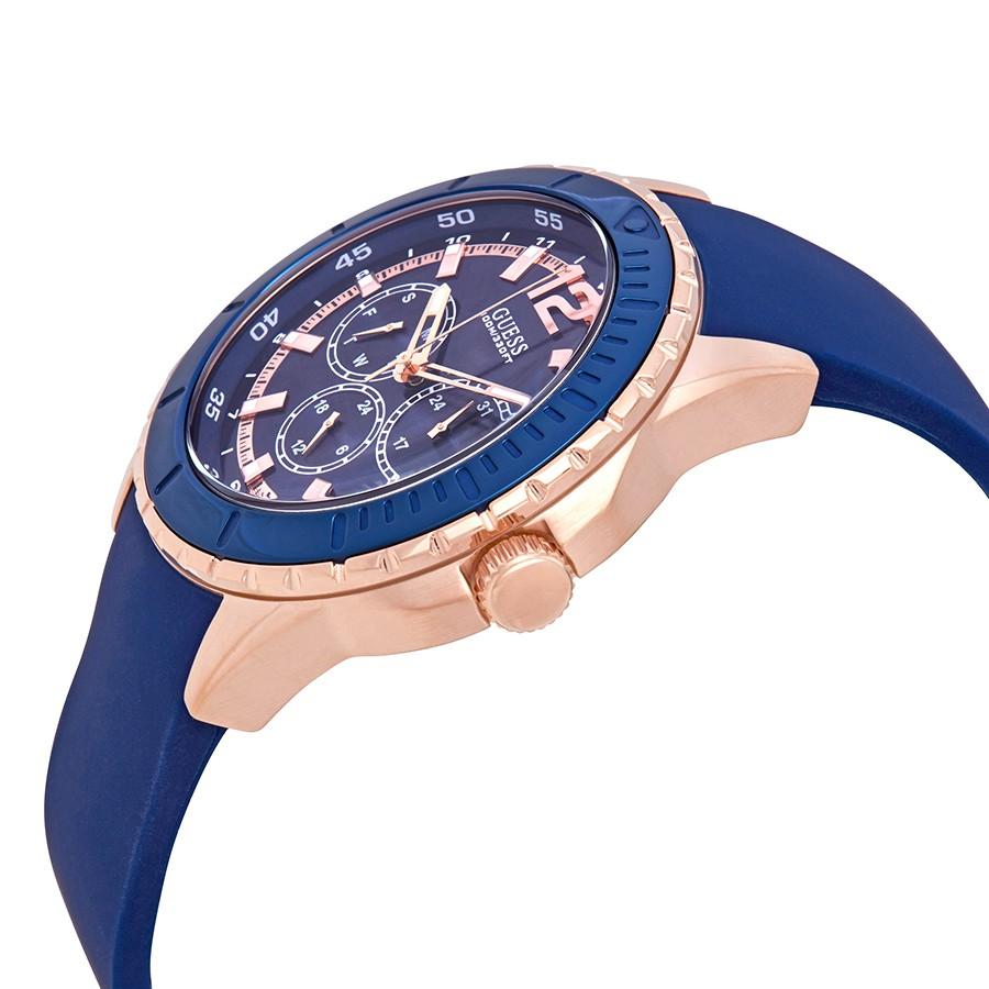 Guess Multi-Function Blue Dial Silicone Strap Men's Watch W0485G1