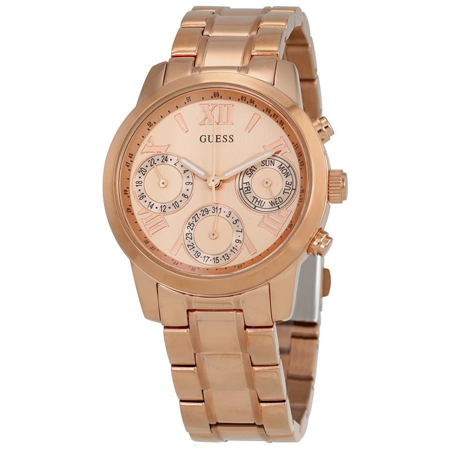 Guess Mini Sunrise Multi-Function Rose Dial Ladies Watch W0448L3