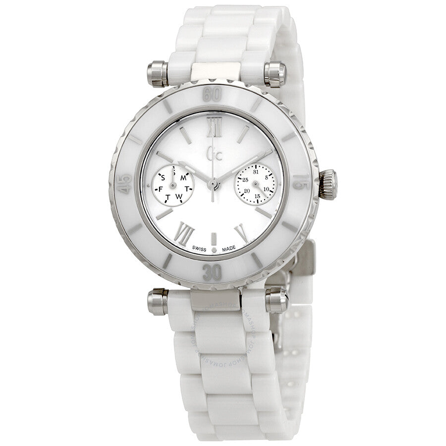 Guess Mother of Pearl Dial Ladies Ceramic Watch I35003L1S - Dawson Watches