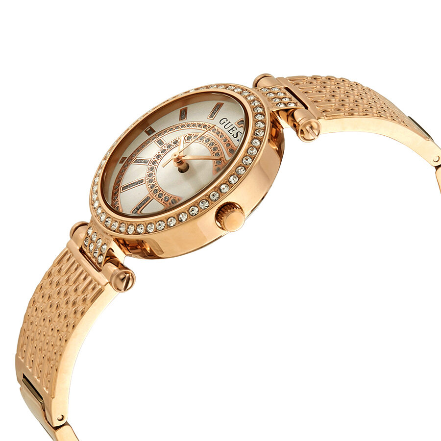 Guess Muse Crystal Silver Dial Ladies Rose Gold-tone Watch W1008L3 - BigDaddy Watches #2