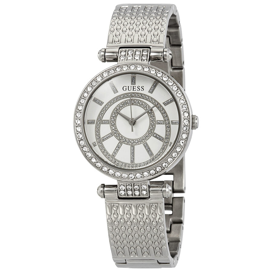 Guess Muse Crystal Silver Dial Ladies Watch W1008L1 - BigDaddy Watches