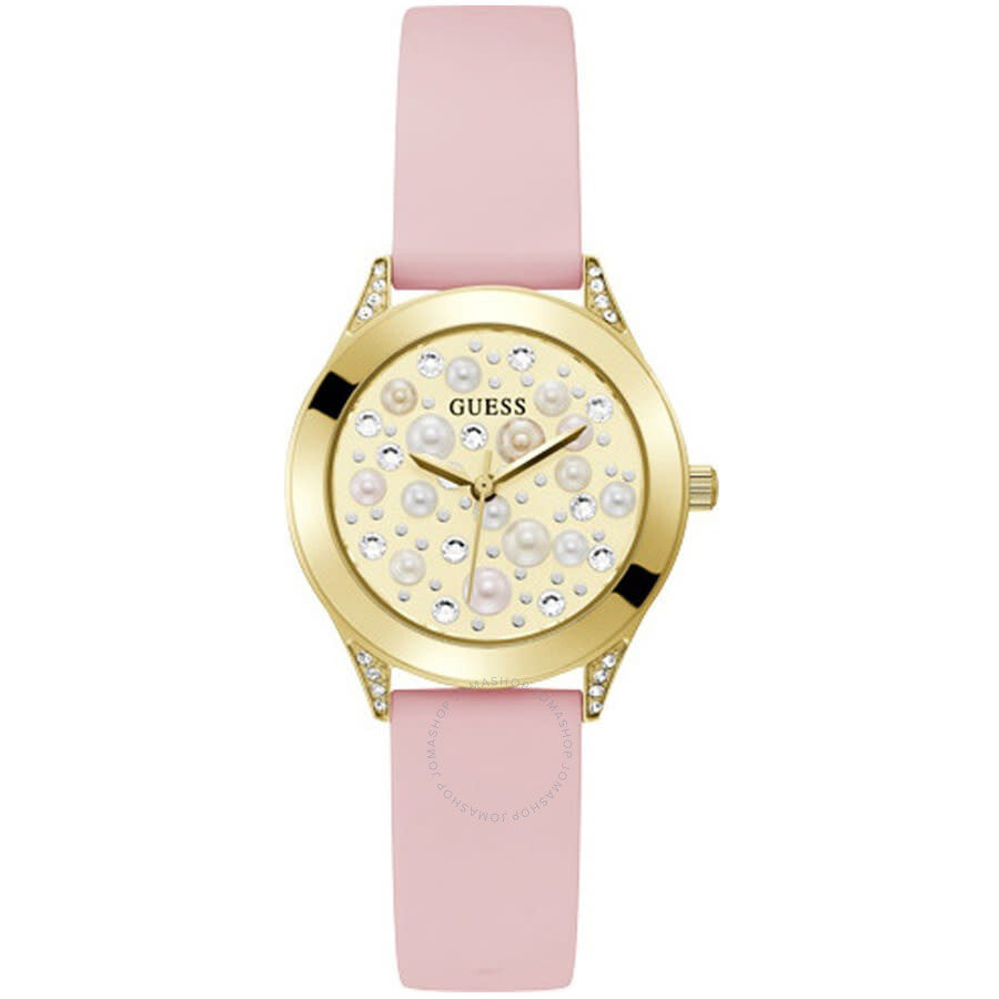 Guess Pearl Quartz Champagne Dial Ladies Watch GW0381L2 - Dawson Watches
