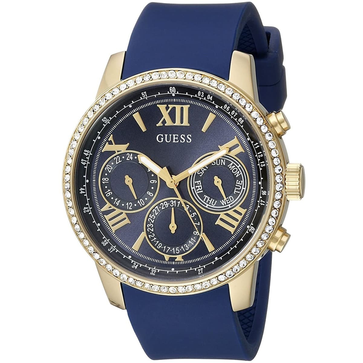 Guess Sunrise Blue Rubber Strap Women's Watch W0616L2