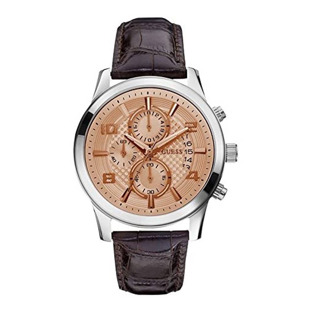 Guess Mens Quartz Watch Chronograph Display and Leather Strap  W0076G3 - Dawson Watches