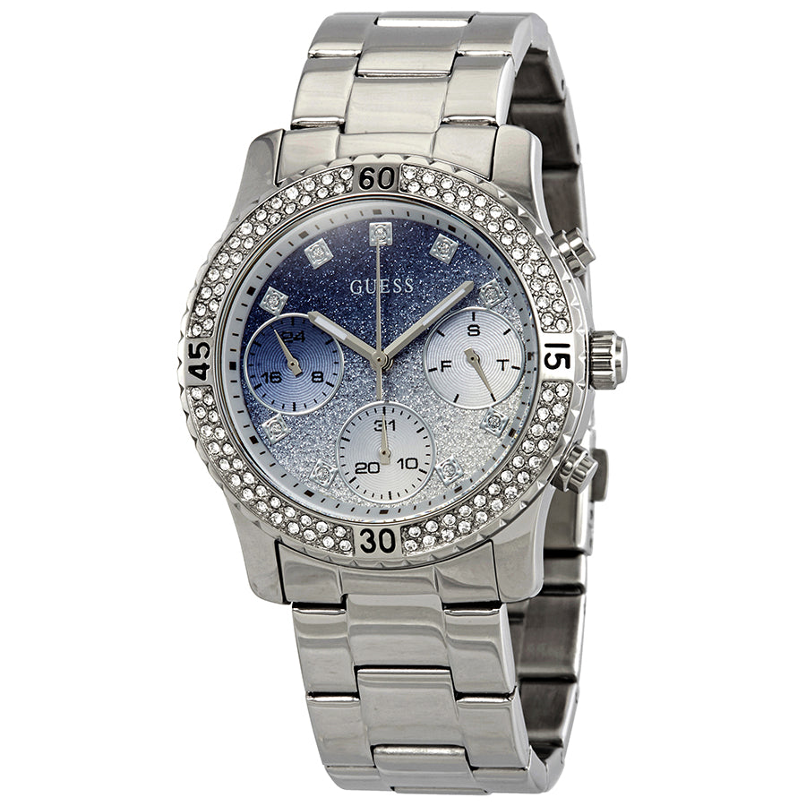 Guess Confetti Crystal Glitter Dial Ladies Watch W0774L6