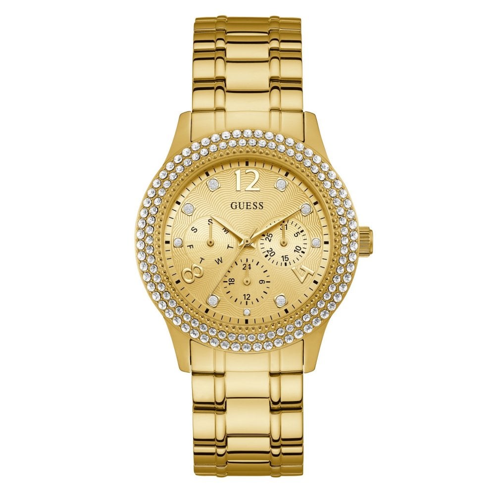 Guess Bedazzle Women's Gold Dial Metal Band Women's Watch  W1097L2 - Dawson Watches