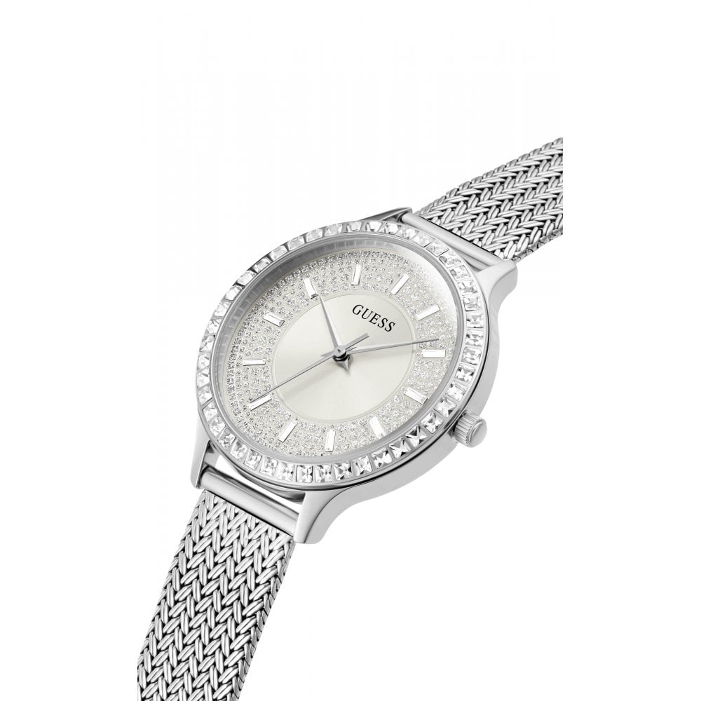 Guess Soiree Silver Tone Mesh Strap Women's Watch GW0402L1