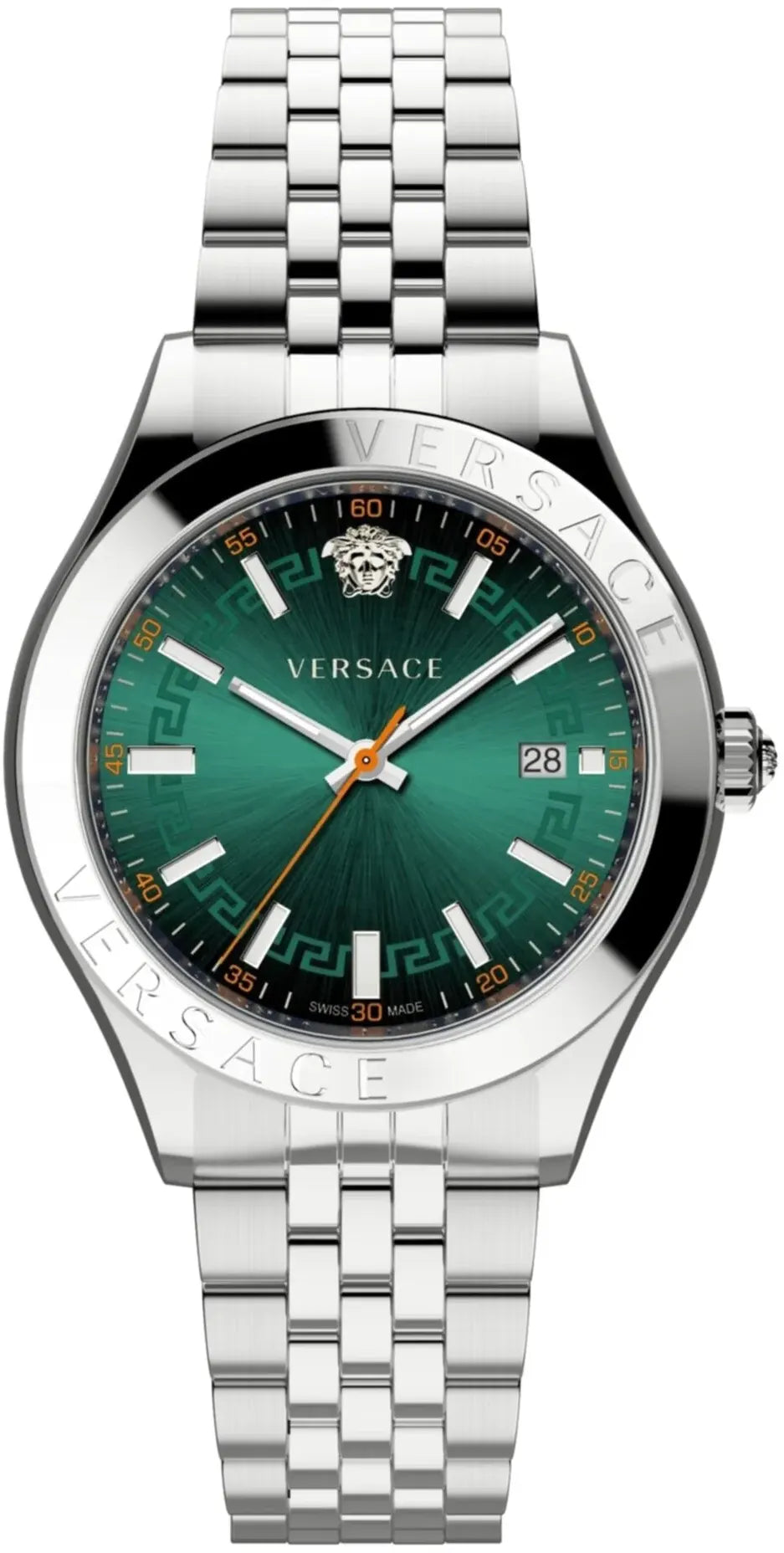 Versace Hellenyium Silver Green Dial Men's Watch VEVK01021