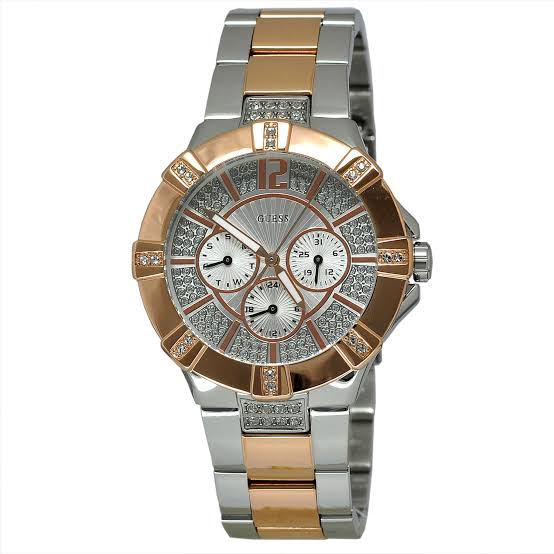 Guess Vista Crystal Paved Two-Tone Men's Watch W0024L1