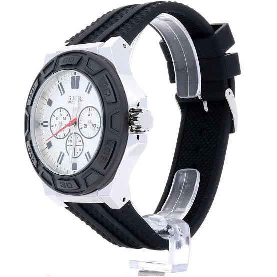 Guess Force White Dial Rubber Strap Men's Watch W0674G3