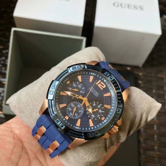 Guess Oasis Blue Dial Two-Tone Men's Watch W0366G4