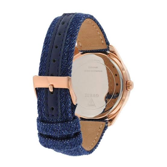 Guess Little Flirt Blue Dial Leather Strap Ladies Watch W0456L6