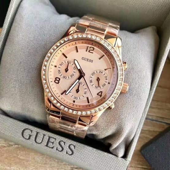 Guess Mini Spectrum Crystal Rose Gold Ladies Watch W0122L3