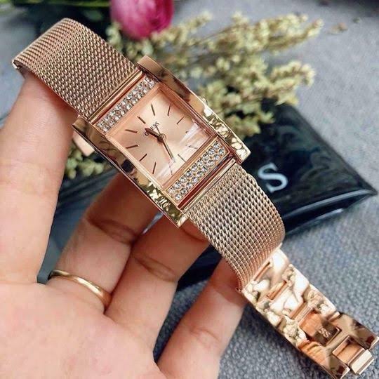 Guess Nouveau Diamond Rose Gold Ladies Watch W0127L3