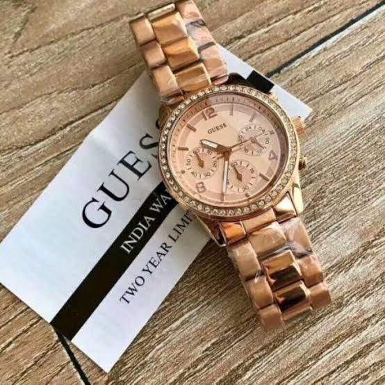 Guess Mini Spectrum Crystal Rose Gold Ladies Watch W0122L3