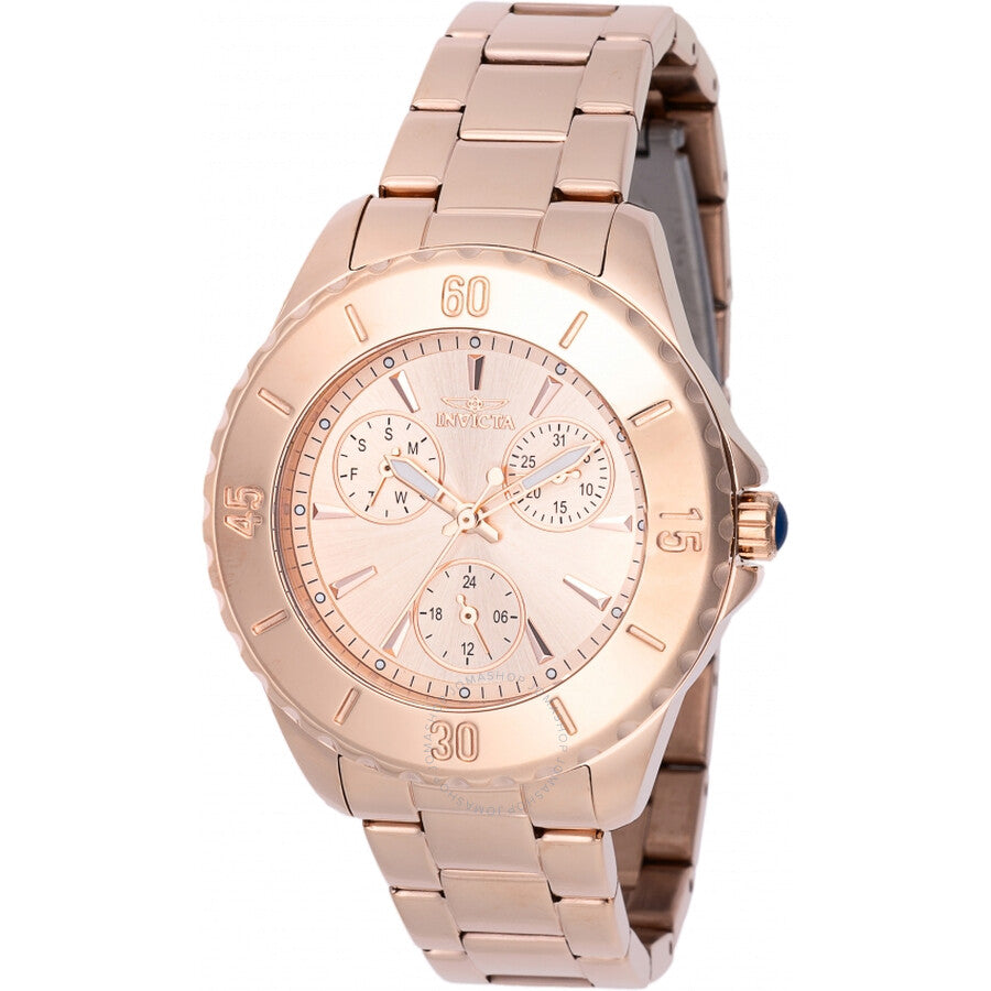 Invicta Angel GMT Quartz Rose Gold Dial Ladies Watch 48403 - Dawson Watches