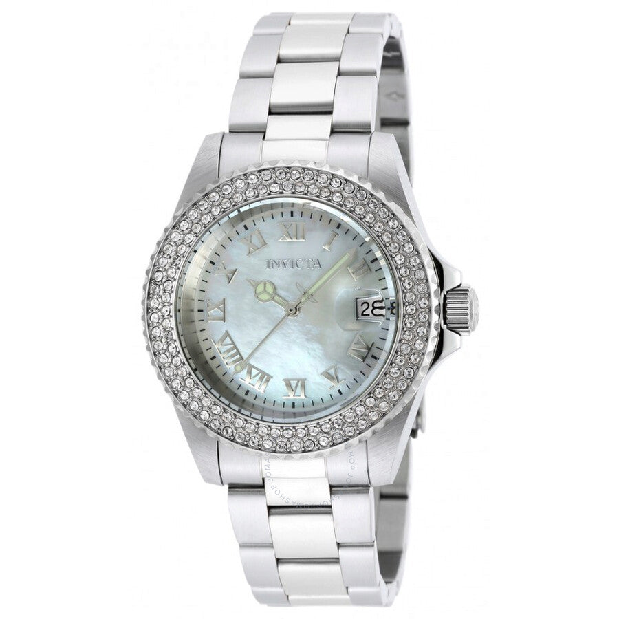 Invicta Angel Mother of Pearl Dial Stainless Steel Ladies Watch 19873 - Dawson Watches