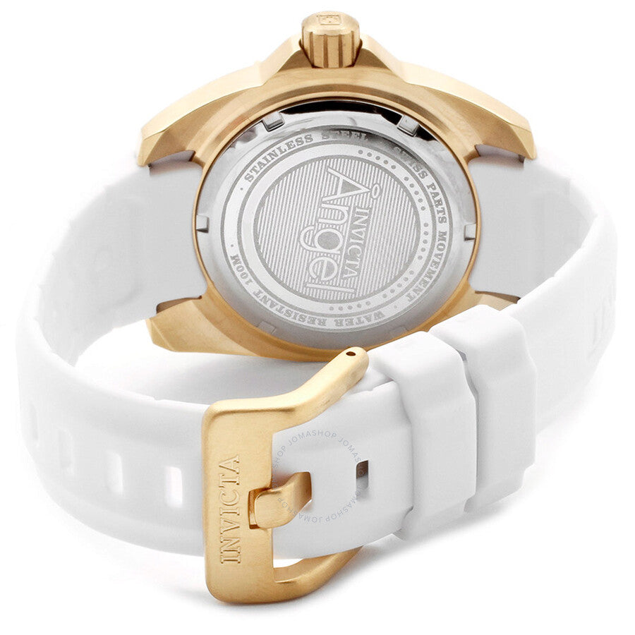 Invicta Angel Mother of Pearl Dial White Rubber Ladies Watch 0488 - The Watches Men & Co #3