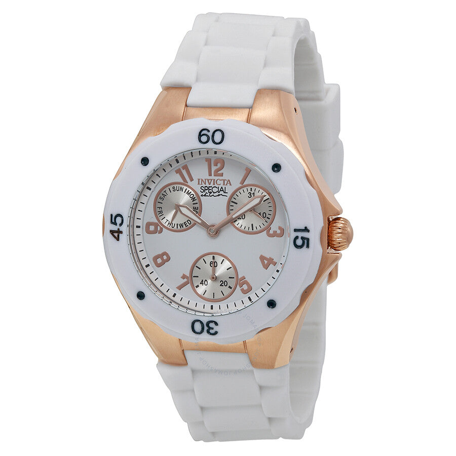 Invicta Angel Multi-Function White Dial White Silicone Ladies Watch 18798 - Dawson Watches