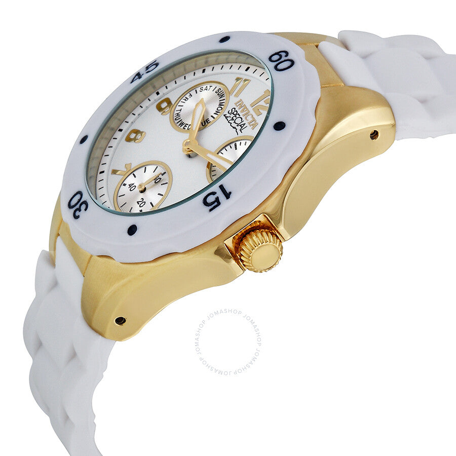 Invicta Angel Multi-Function White Sunray Dial White Silicone Ladies Watch 18796 - Dawson Watches #2