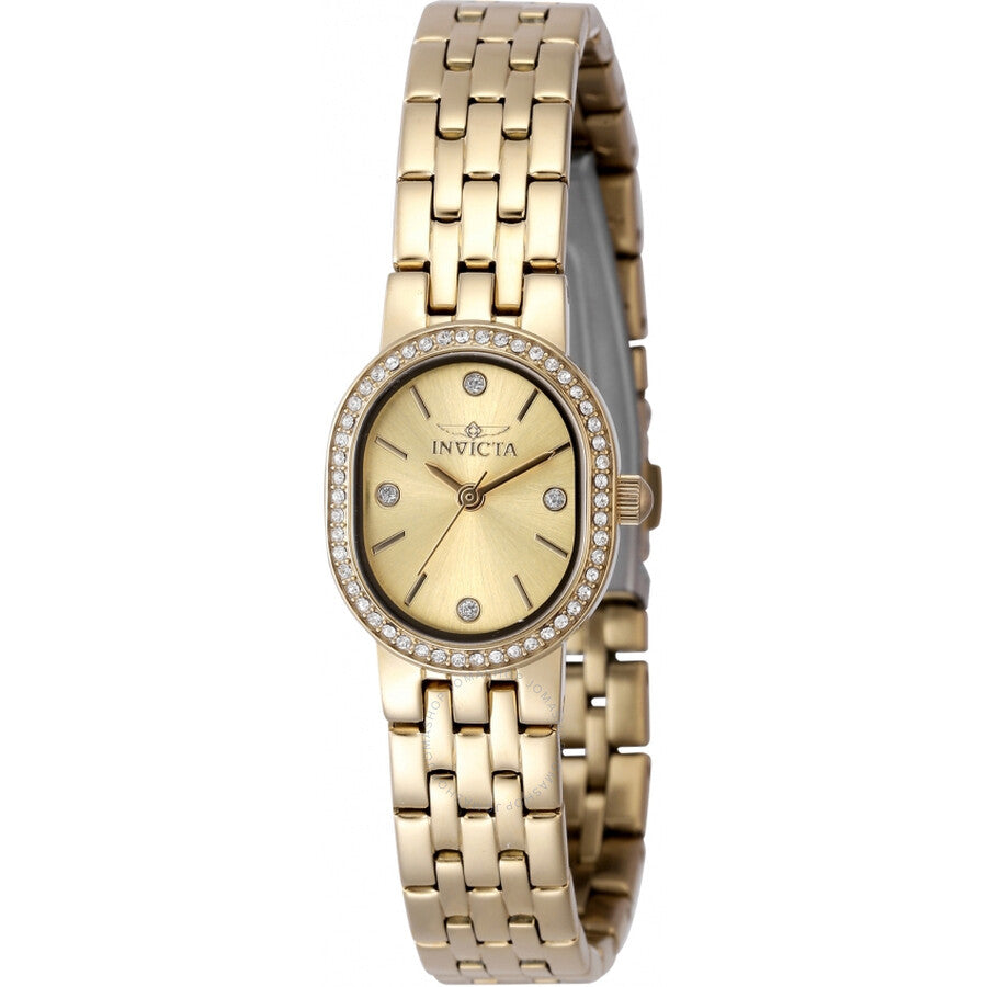 Invicta Angel Quartz Crystal Gold Dial Ladies Watch 48135 - Dawson Watches