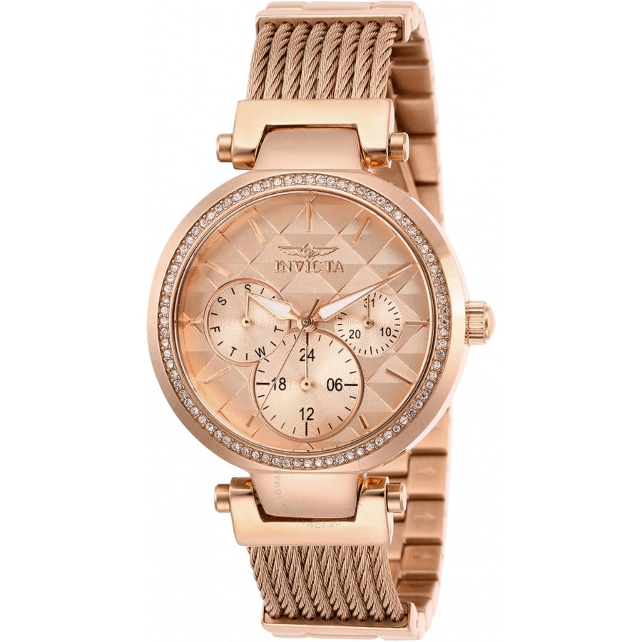 Invicta Angel Quartz Crystal Rose Dial Ladies Watch 28920 - Dawson Watches