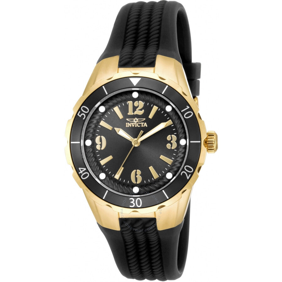 Invicta Angel Zager Exclusive Quartz Black Dial Ladies Watch 17486 - Dawson Watches