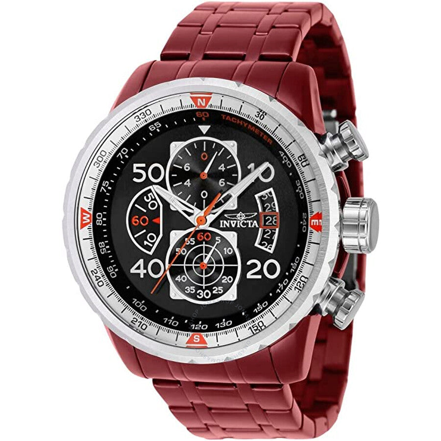 Invicta Aviator Chronograph Quartz Black Dial Men's Watch 40699 - Dawson Watches
