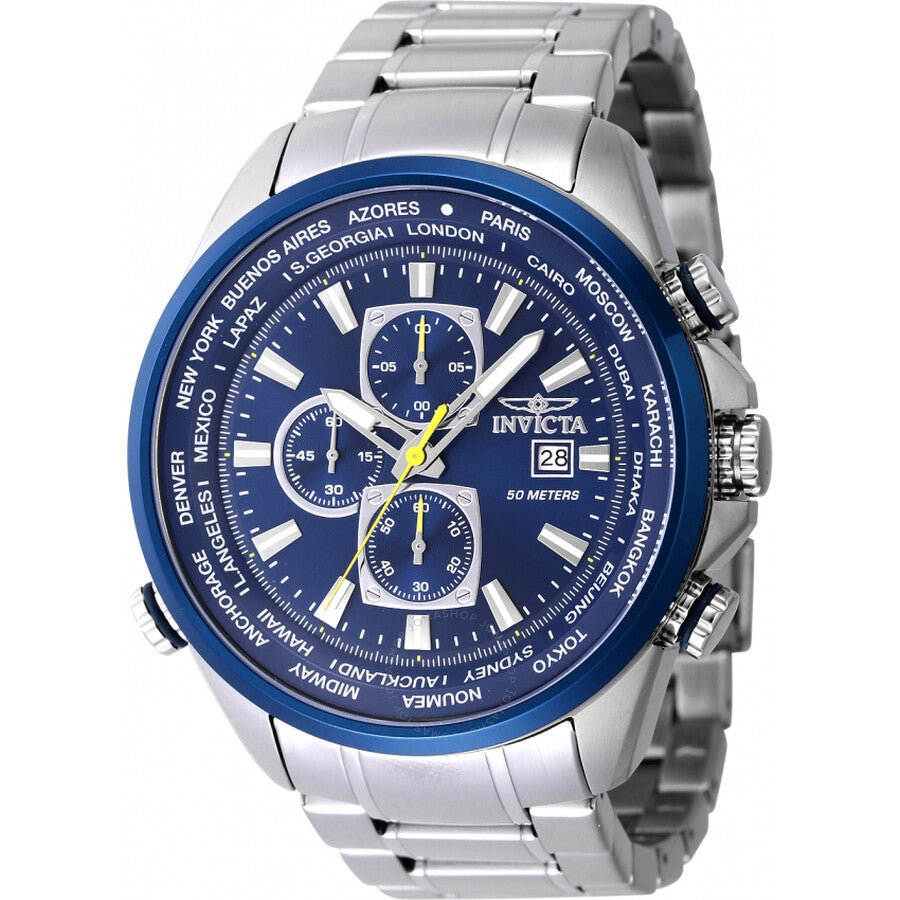Invicta Aviator Chronograph Quartz Blue Dial Men's Watch 47818 - Dawson Watches