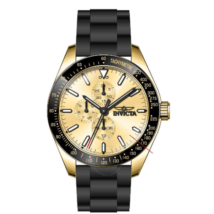 Invicta Aviator Quartz Gold Dial Men's Watch 38405 - Dawson Watches