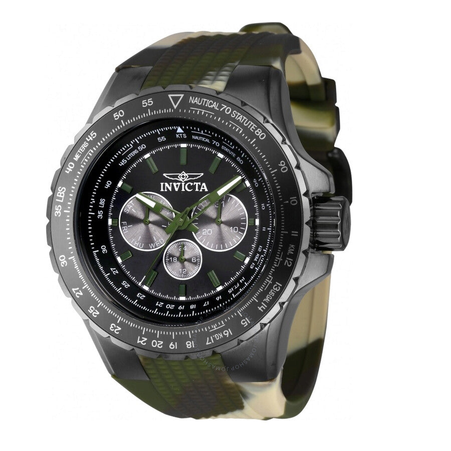 Invicta Aviator GMT Quartz Gunmetal Dial Men's Watch 39307 - Dawson Watches