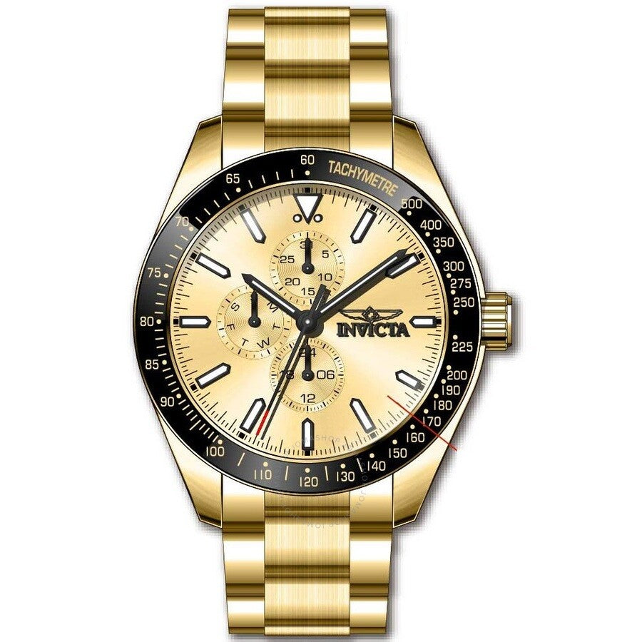 Invicta Aviator Quartz Gold Dial Men's Watch 38970 - Dawson Watches
