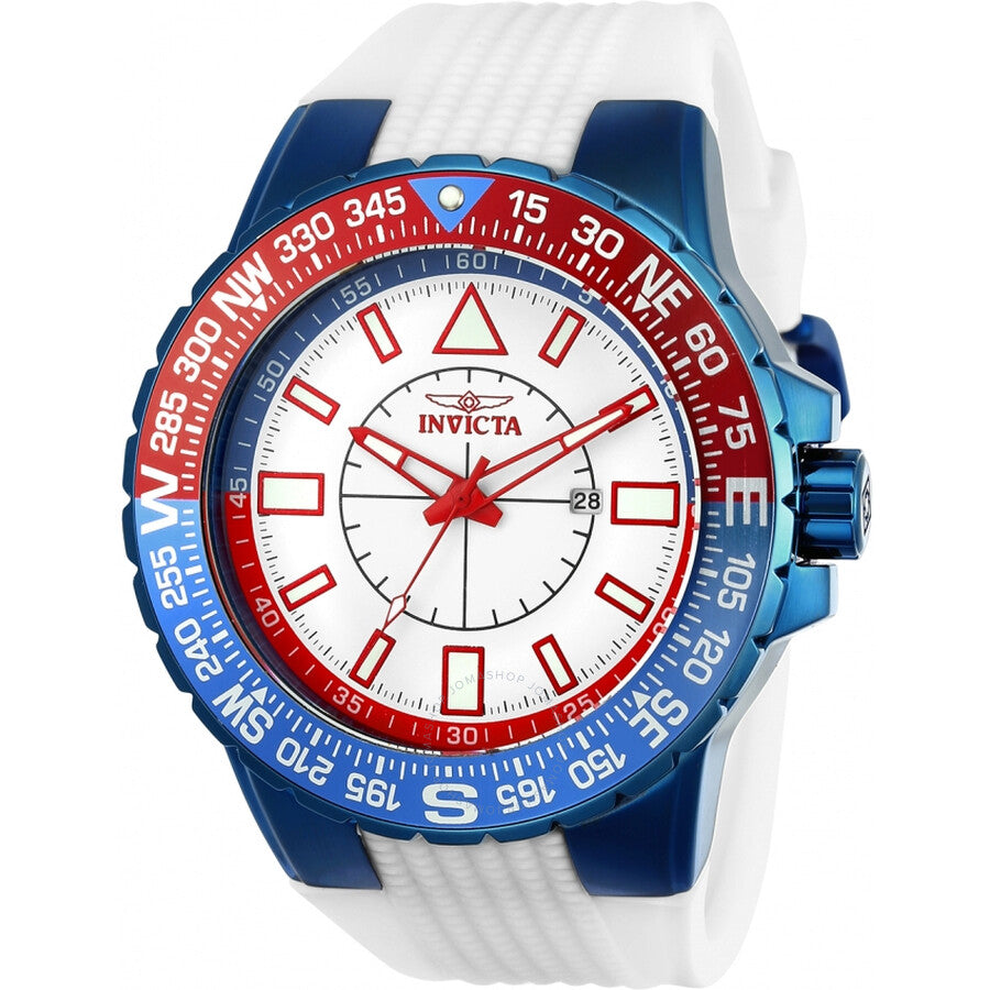 Invicta Aviator Quartz White Dial Pepsi Dial Men's Watch 23997 - Dawson Watches