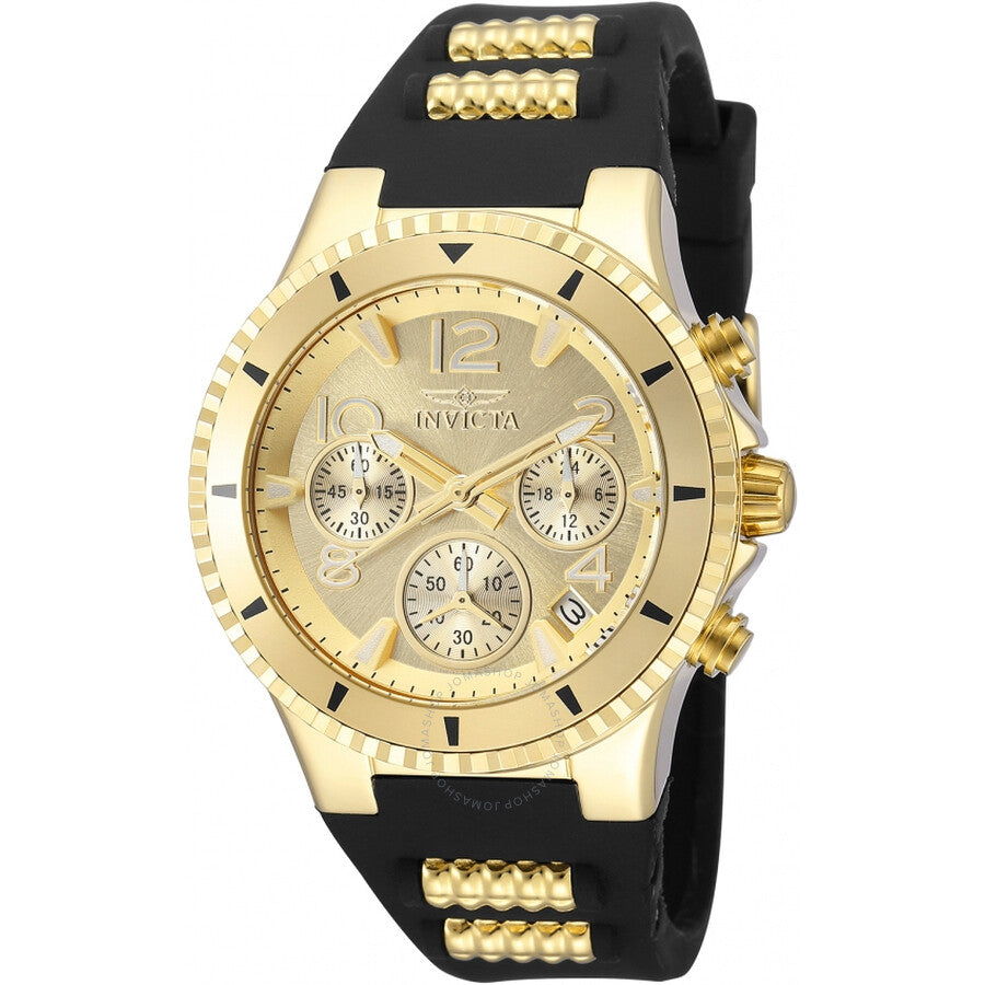 Invicta BLU Chronograph Quartz Gold Dial Ladies Watch 36909 - Dawson Watches