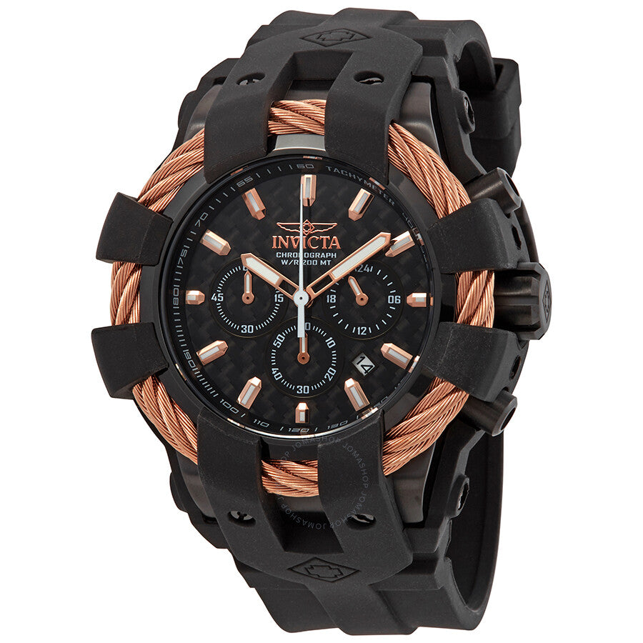 Invicta Bolt Chronograph Black Carbon Fiber Dial Men's Watch 23867 - Dawson Watches
