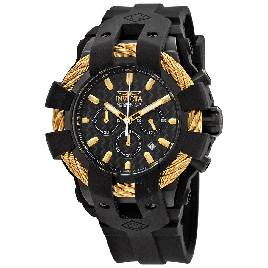 Invicta Bolt Chronograph Black Carbon Fiber Dial Men's Watch 23866 - Dawson Watches