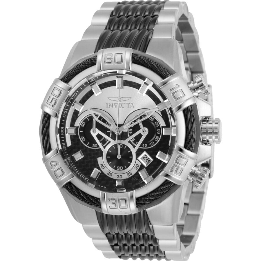 Invicta Bolt Chronograph Quartz Silver and Black Dial Men's Watch 29569 - Dawson Watches