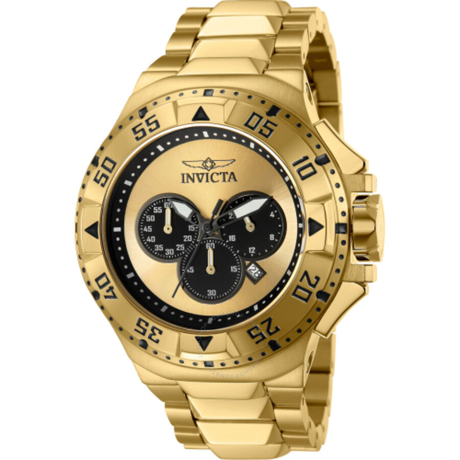 Invicta Excursion Chronograph Quartz Gold Dial Men's Watch 43647 - Dawson Watches