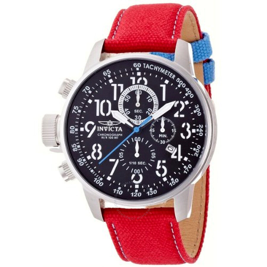 Invicta Force Lefty Chronograph Black Dial Red Nylon Lefty Men's Watch 12070 - Dawson Watches